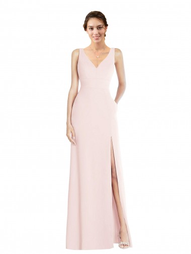 Stretch Crepe A-Line Long Sleeveless Low Back Black Tie Evening Gown / Prom Dress / Bridesmaid Dress Glasgow