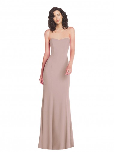 Stretch Crepe Mermaid Long Sleeveless Dusty Pink Formal Dress / Bridesmaid Dress Glasgow