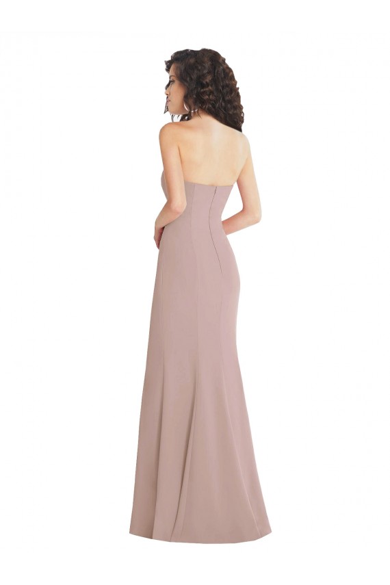 Stretch Crepe Mermaid Long Sleeveless Dusty Pink Formal Dress / Bridesmaid Dress Glasgow