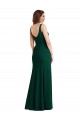 Stretch Crepe Trumpet Long Sleeveless Midnight Green Semi Formal Evening Dress / Prom Dress / Bridesmaid Dress Glasgow