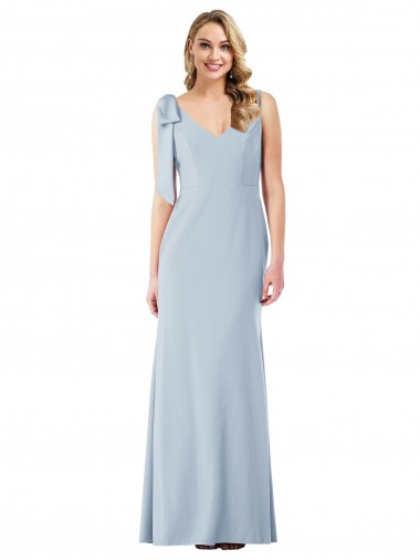 Stretch Crepe Trumpet Long Sleeveless V-Back Semi Formal Evening Dress / Prom Dress / Bridesmaid Dress Glasgow