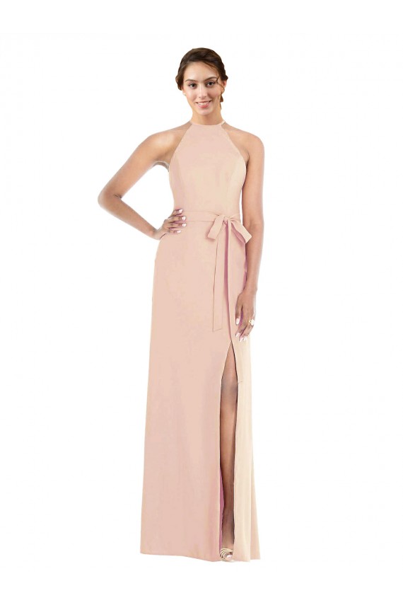 Stretch Crepe Trumpet Long Sleeveless Criss Cross Back Formal Evening Gown / Prom Dress / Bridesmaid Dress Glasgow