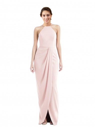 Stretch Crepe Long Sleeveless Semi Formal Evening Dress / Prom Dress / Bridesmaid Dress Glasgow