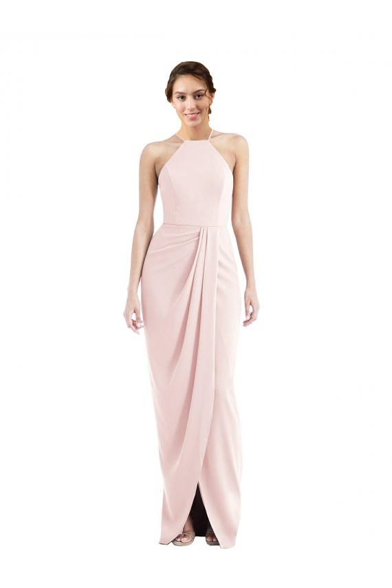 Stretch Crepe Long Sleeveless Semi Formal Evening Dress / Prom Dress / Bridesmaid Dress Glasgow