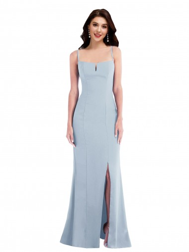 Stretch Crepe Trumpet Trumpet Sleeveless Light Sky Blue Bridesmaid Dress Glasgow