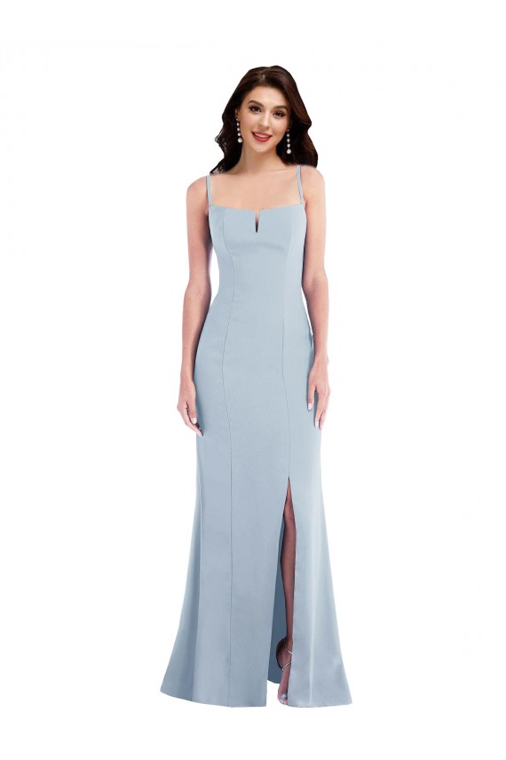 Stretch Crepe Trumpet Trumpet Sleeveless Light Sky Blue Bridesmaid Dress Glasgow