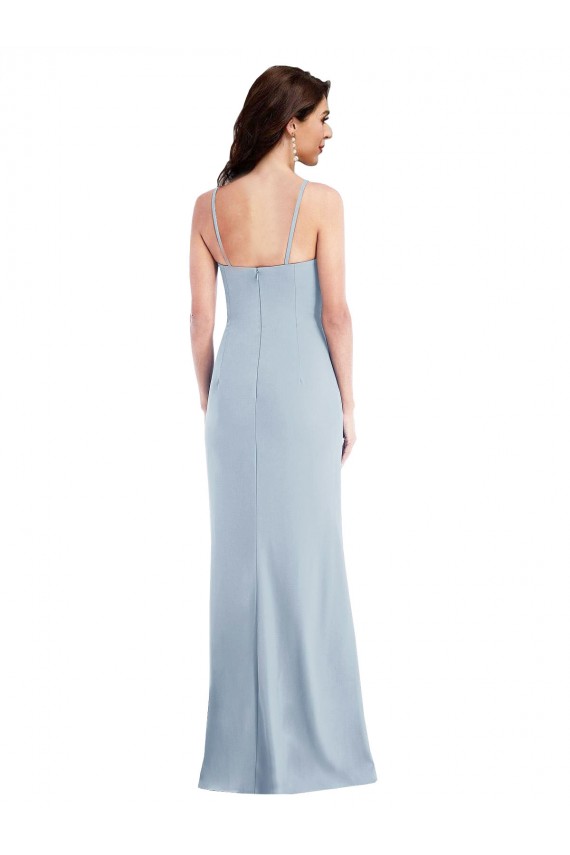 Stretch Crepe Trumpet Trumpet Sleeveless Light Sky Blue Bridesmaid Dress Glasgow
