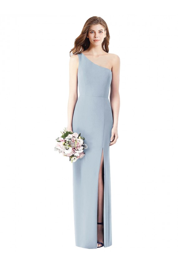 Stretch Crepe Trumpet Long Sleeveless Light Sky Blue Semi Formal Evening Dress / Prom Dress / Bridesmaid Dress Glasgow