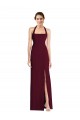 Stretch Crepe Trumpet Long Sleeveless Halter Neck Open Back Prom Dresses Glasgow