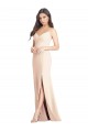 Stretch Crepe Trumpet Long Sleeveless Front Slit Prom Dresses Glasgow