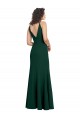 Stretch Crepe A-Line Long Sleeveless V-Neck V-Back Prom Dresses Glasgow
