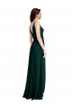Stretch Crepe A-Line Long Sleeveless V-Back Side Slit Prom Dresses Glasgow