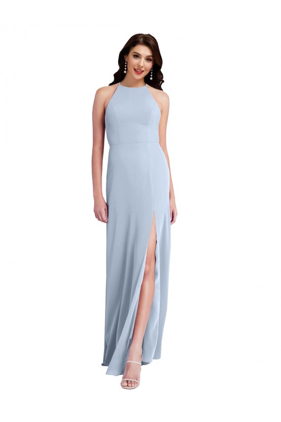 Stretch Crepe Sheath Long Sleeveless Criss Cross Open Back Formal Evening Gown / Prom Dress / Bridesmaid Dress Glasgow