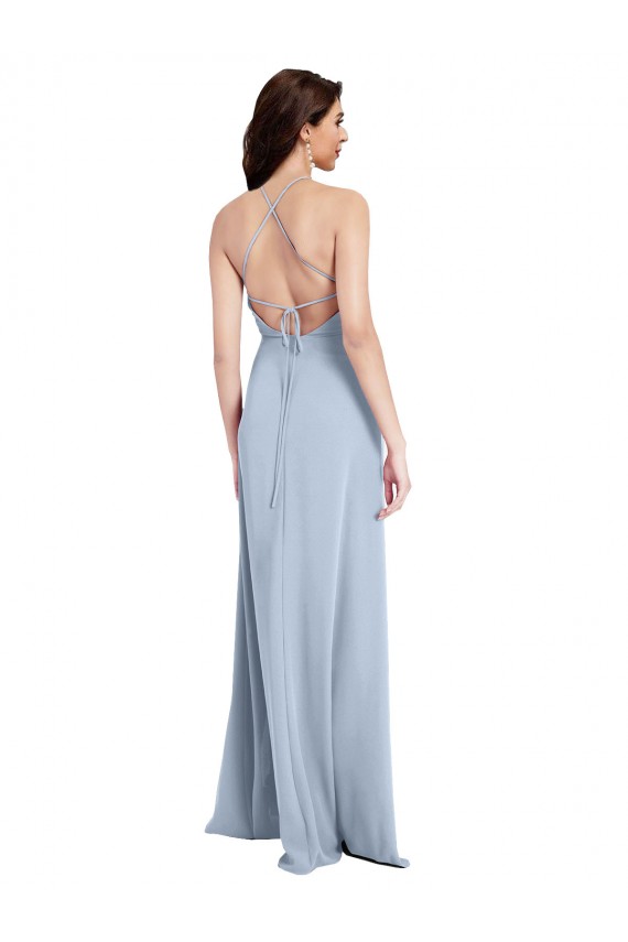 Stretch Crepe Sheath Long Sleeveless Criss Cross Open Back Formal Evening Gown / Prom Dress / Bridesmaid Dress Glasgow
