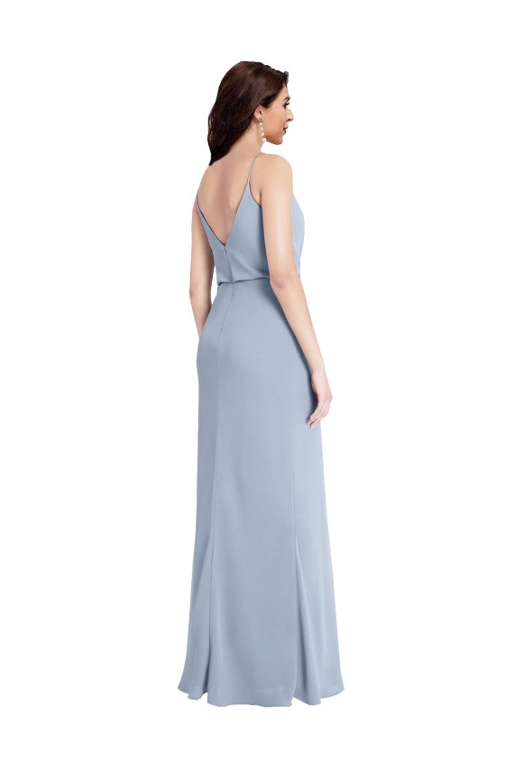 Stretch Crepe Sheath Long Sleeveless V-Back Formal Evening Gown / Prom Dress / Bridesmaid Dress Glasgow