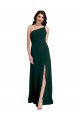 Stretch Crepe A-Line Long Sleeveless Open Back High Side Slit Prom Dresses Glasgow