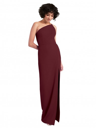Stretch Crepe Sheath Long Sleeveless Daring Slit Prom Dresses Glasgow