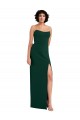 Stretch Crepe Sheath Long Sleeveless Low Back Side Slit Prom Dresses Glasgow