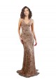 Stretch Crepe & Sequin Tulle Mermaid Long Sleeveless Backless Rose Gold Prom Dresses Glasgow