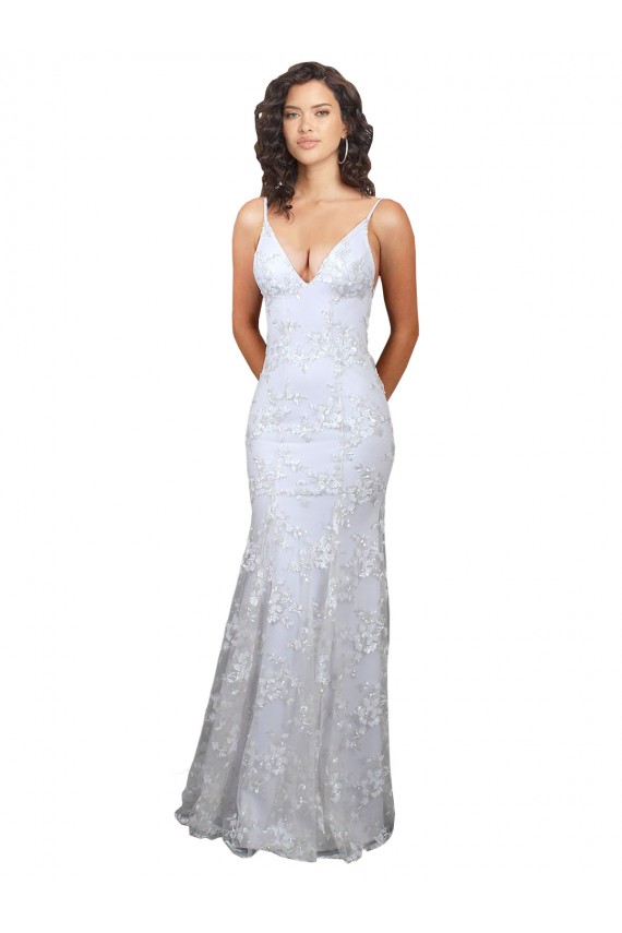 Stretch Crepe & Sequin Tulle Mermaid Long Sleeveless Backless Formal Evening Gown / Prom Dress / Bridesmaid Dress Glasgow