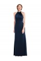 Stretch Crepe Trumpet Long Sleeveless Dark Navy Open Back Semi Formal Evening Dress / Prom Dress / Bridesmaid Dress Glasgow