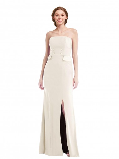 Stretch Crepe Trumpet Long Sleeveless Ivory Semi Formal Evening Dress / Prom Dress / Bridesmaid Dress Glasgow