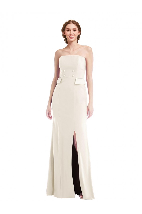 Stretch Crepe Trumpet Long Sleeveless Ivory Semi Formal Evening Dress / Prom Dress / Bridesmaid Dress Glasgow