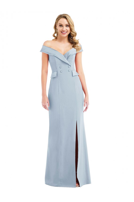 Stretch Crepe Trumpet Long Light Sky Blue Semi Formal Evening Dress / Prom Dress / Bridesmaid Dress Glasgow