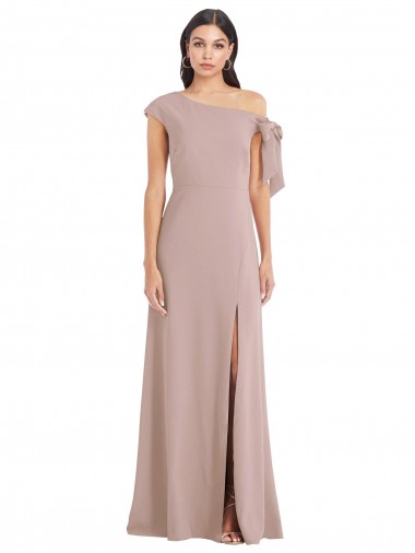 Stretch Crepe A-Line Long Sleeveless Front Slit Prom Dresses Glasgow