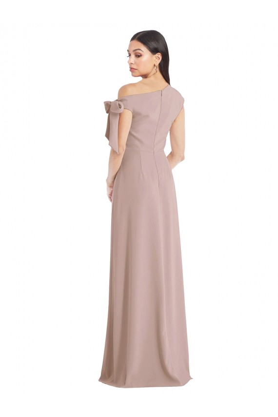 Stretch Crepe A-Line Long Sleeveless Front Slit Prom Dresses Glasgow