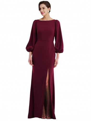 Stretch Crepe Trumpet Long Long Sleeves Open Back Formal Evening Gown / Prom Dress / Bridesmaid Dress Glasgow