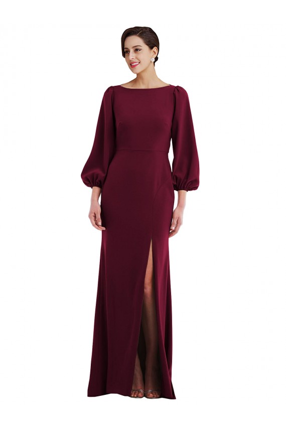 Stretch Crepe Trumpet Long Long Sleeves Open Back Formal Evening Gown / Prom Dress / Bridesmaid Dress Glasgow