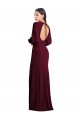 Stretch Crepe Trumpet Long Puff Sleeves Open Back Formal Dress / Bridesmaid Dress Glasgow