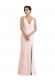 Stretch Crepe Trumpet Long Sleeveless V-Back Pink Prom Dresses Glasgow