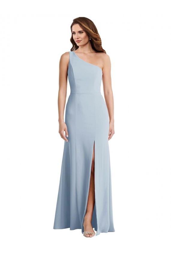 Stretch Crepe Trumpet Long Sleeveless Light Sky Blue Prom Dresses Glasgow