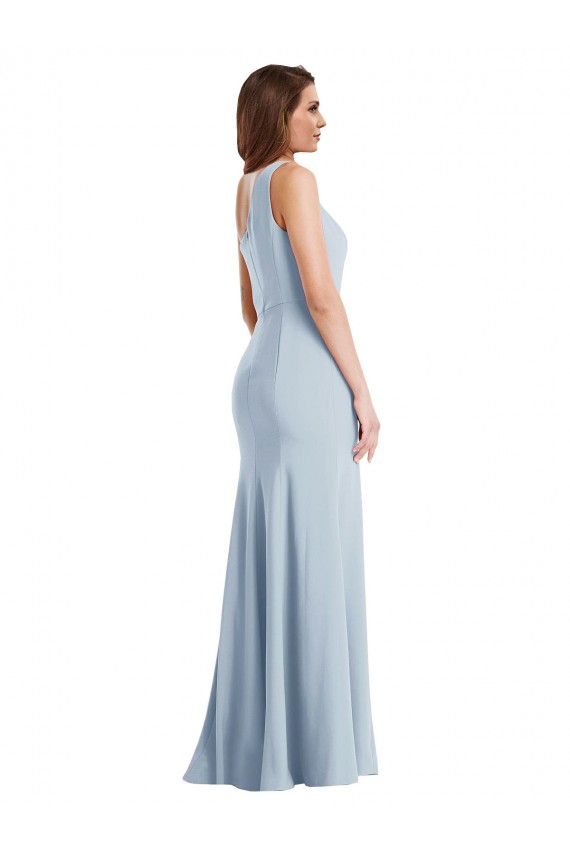 Stretch Crepe Trumpet Long Sleeveless Light Sky Blue Prom Dresses Glasgow
