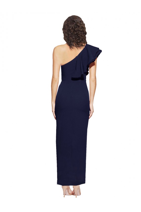 Stretch Crepe Sheath Sheath Sleeveless Dark Navy Formal Evening Gown / Prom Dress / Bridesmaid Dress Glasgow