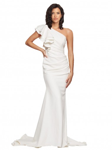 Stretch Crepe Sheath Sheath Sleeveless Ivory Semi Formal Evening Dress / Prom Dress / Bridesmaid Dress Glasgow