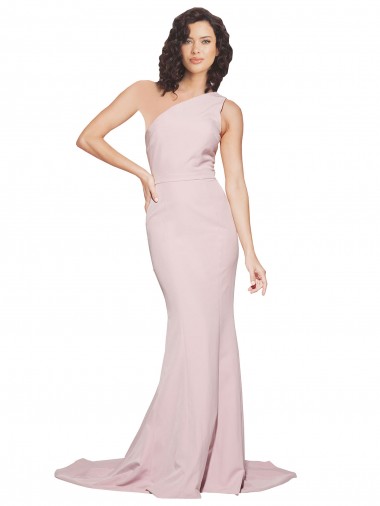 Stretch Crepe Sheath Sweep Train Sleeveless Side Slit Prom Dresses Glasgow