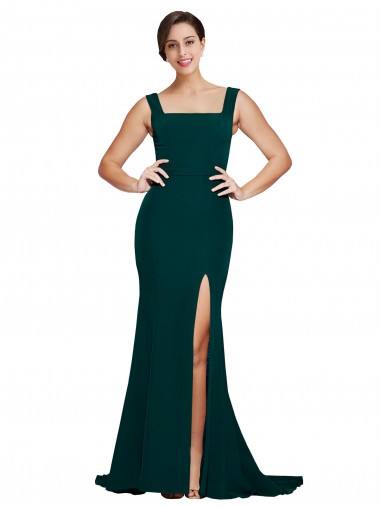 Stretch Crepe Sheath Sweep Train Sleeveless Semi Formal Evening Dress / Prom Dress / Bridesmaid Dress Glasgow