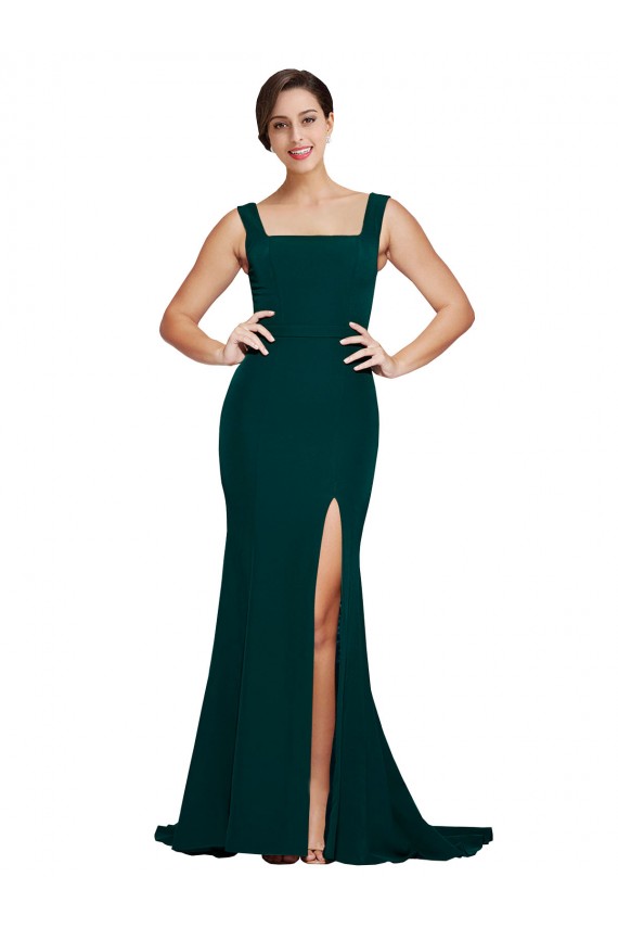 Stretch Crepe Sheath Sweep Train Sleeveless Semi Formal Evening Dress / Prom Dress / Bridesmaid Dress Glasgow