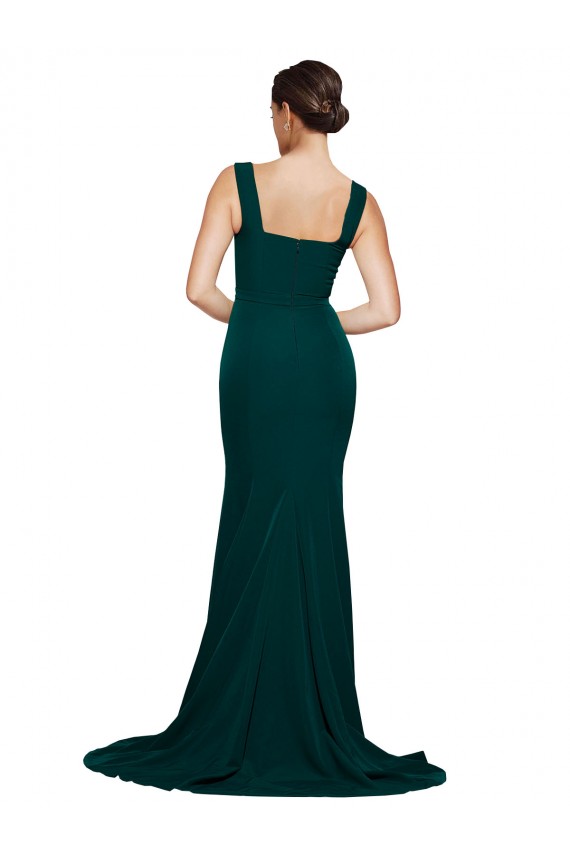 Stretch Crepe Sheath Sweep Train Sleeveless Semi Formal Evening Dress / Prom Dress / Bridesmaid Dress Glasgow
