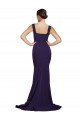 Stretch Crepe Sheath Sweep Train Sleeveless Dark Navy Prom Dresses Glasgow