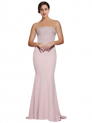 Stretch Crepe Sheath Sweep Train Sleeveless Low Back Mauve Prom Dresses Glasgow