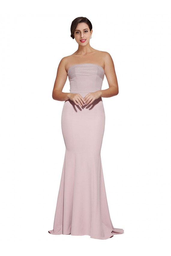 Stretch Crepe Sheath Sweep Train Sleeveless Low Back Mauve Prom Dresses Glasgow