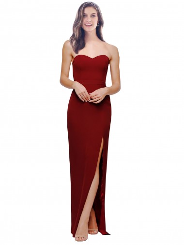 Stretch Crepe Sheath Long Sleeveless Low Back Bridesmaid Dress / Evening Dress Glasgow