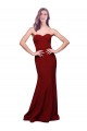 Stretch Crepe Sheath Long Sleeveless Low Back Burgundy Prom Dresses Glasgow