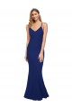 Stretch Crepe Sheath Long Sleeveless Royal Blue Low Back Formal Dress / Bridesmaid Dress Glasgow