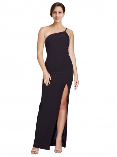 Stretch Crepe Sheath Sheath Sleeveless Black Formal Evening Gown / Prom Dress / Bridesmaid Dress Glasgow