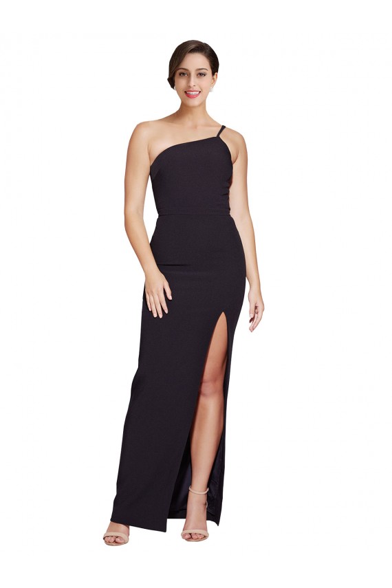 Stretch Crepe Sheath Sheath Sleeveless Black Formal Evening Gown / Prom Dress / Bridesmaid Dress Glasgow
